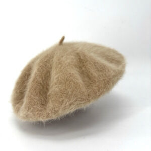 Kokin New York Beret Hat Tan Angora
